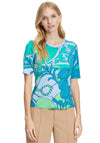 Betty Barclay Abstract Outline Print T-Shirt, Teal Multi