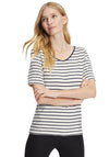Betty Barclay Striped T-Shirt, Black & Cream