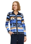 Betty Barclay Light Knit Zipped Cardigan, Azure Blue Multi