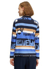 Betty Barclay Light Knit Zipped Cardigan, Azure Blue Multi