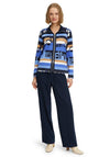 Betty Barclay Light Knit Zipped Cardigan, Azure Blue Multi