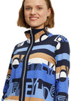 Betty Barclay Light Knit Zipped Cardigan, Azure Blue Multi