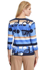 Betty Barclay Block Print Ribbed T-Shirt, Azure Blue Multi