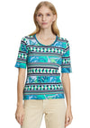 Betty Barclay Ribbed Panel Print T-Shirt, Multi