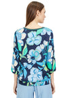 Betty Barclay Floral Banded Hem Top, Navy Multi