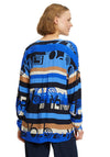 Betty Barclay Block Print Blouse, Azure Blue Multi