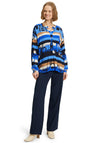 Betty Barclay Block Print Blouse, Azure Blue Multi