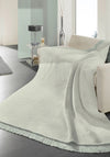 Biederlack Cotton Home Fringe Throw, Diamonds Sage