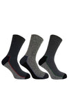 Bramble Trekker 3-Pair Socks, Grey & Black