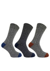 Bramble Wool Blend 3-Pair Socks, Grey Multi