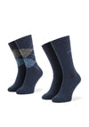 Bugatti 2 Pack Argyle Comfort Top Socks, Blue