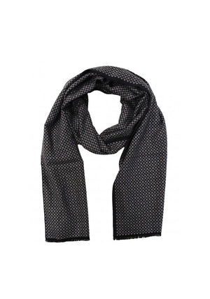 Bugatti Check Print Scarf, Grey & Black