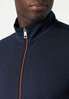 Bugatti Contrast Trim Full Zip Sweatshirt, Navy