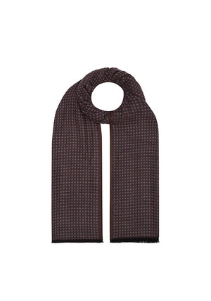 Bugatti Geo Print Scarf, Grey & Brown