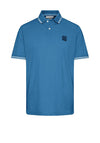 Bugatti Stripe Contrast Polo Shirt, Sky Blue