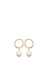 Burren Jewellery Chasing Sunlight Pearl Earrings, Gold