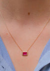 Burren Jewellery Pink Ruby Crystaline Necklace, Gold