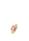 Burren Jewellery Pink Ruby Crystaline Ring, Gold Size 56
