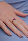 Burren Jewellery Pink Ruby Crystaline Ring, Gold Size 58