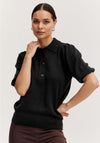 B.Young Collared Knit Sweater, Black