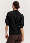 B.Young Collared Knit Sweater, Black