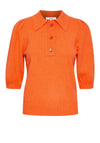 B.Young Collared Knit Sweater, Orange