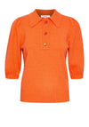B.Young Collared Knit Sweater, Orange