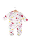 Babybol Baby Girl Circle Print Sleepsuit, White Multi