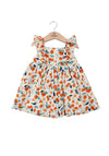 Minibol Girl Sleeveless Cherry Dress, White Multi