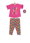 Minibol Girl Floral Top and Legging Set, Pink
