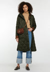 Barbour Womens Mickley Quilted Long Coat, Green