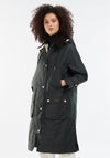 Barbour Womens Laxdale Long Wax Coat, Green