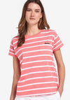 Barbour Womens Otterburn Stripe T-Shirt, Pink Punch