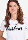 Barbour Womens Otterburn T-Shirt, White & Navy