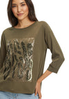 Betty Barclay Matte Sequin Design T-Shirt, Khaki