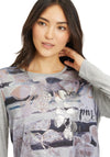 Betty Barclay Foil Flower Print T-Shirt, Grey Multi