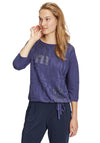 Betty Barclay Ribbed Letter Knit Sweater, Indigo Blue