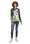 Betty Barclay Sequin Knit Hooded Jumper, Blue Multi