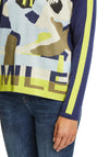 Betty Barclay Sequin Knit Hooded Jumper, Blue Multi