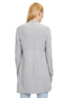 Betty Barclay Fine Knit Ribbed Open Cardigan, Silver