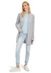 Betty Barclay Fine Knit Ribbed Open Cardigan, Silver