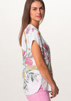 Bianca Floral Print Tunic Neck Blouse, White