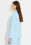 Birelin Buttoned Pleated Blazer, Light Blue
