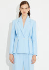 Birelin Buttoned Pleated Blazer, Light Blue