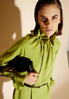 Birelin Ruffle Neck Shift Dress, Matcha Green