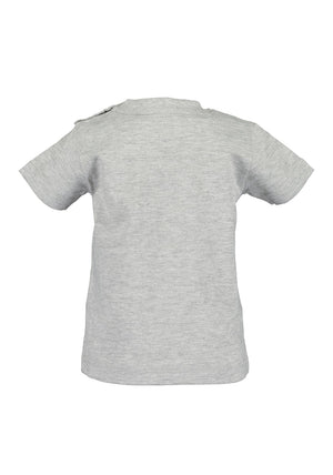 Blue Seven Baby Boy Dino Crane Tee, Grey