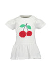 Blue Seven Baby Girl Short Sleeve Cherry Dress, White