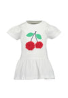 Blue Seven Baby Girl Short Sleeve Cherry Dress, White
