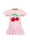 Blue Seven Baby Girl Short Sleeve Cherry Dress, Pink