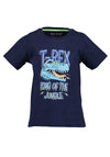 Blue Seven Boy Dino Print Tee, Navy